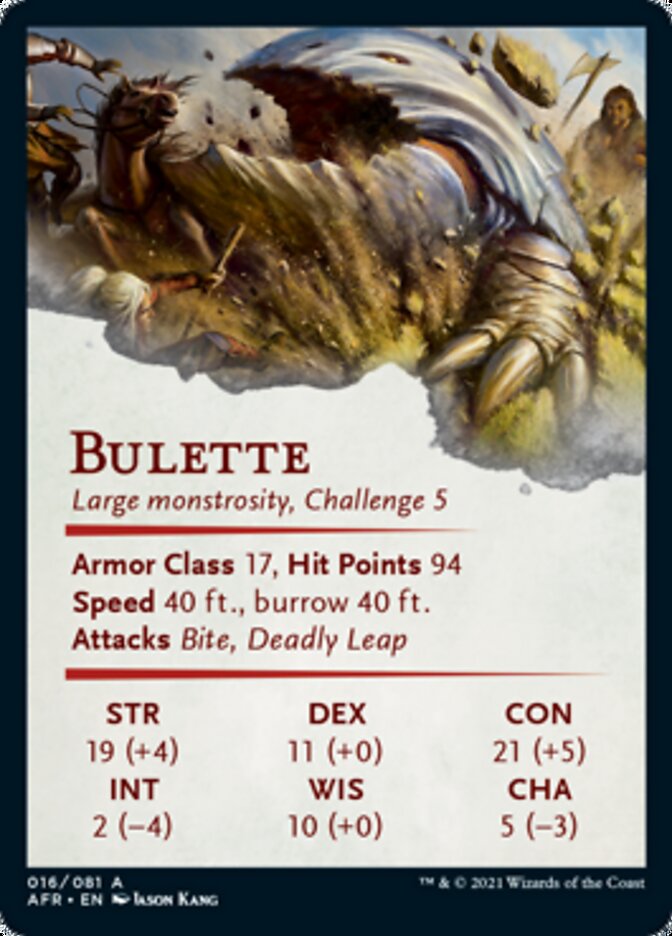 Bulette Art Card (Gold-Stamped Signature) [Dungeons & Dragons: Adventures in the Forgotten Realms Art Series] | Tables and Towers