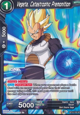 Vegeta, Catastrophic Premonition (BT12-132) [Vicious Rejuvenation] | Tables and Towers