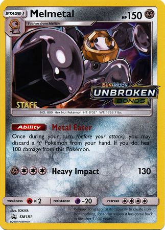 Melmetal (SM181) (Staff Prerelease Promo) [Sun & Moon: Black Star Promos] | Tables and Towers