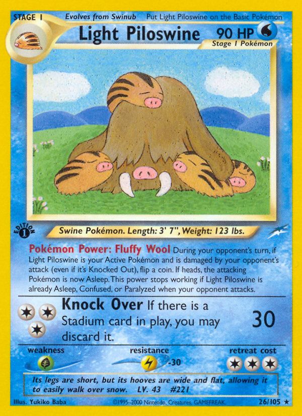 Light Piloswine (26/105) [Neo Destiny 1st Edition] | Tables and Towers