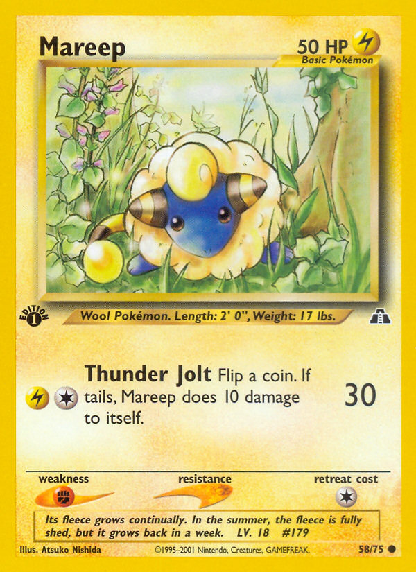 Mareep (58/75) [Neo Discovery 1st Edition] | Tables and Towers