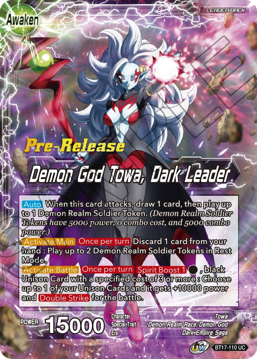 Towa // Demon God Towa, Dark Leader (BT17-110) [Ultimate Squad Prerelease Promos] | Tables and Towers