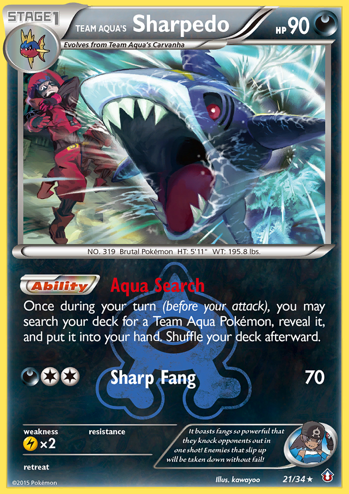 Team Aqua's Sharpedo (21/34) [XY: Double Crisis] | Tables and Towers