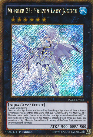 Number 21: Frozen Lady Justice [PGL2-EN018] Gold Secret Rare | Tables and Towers