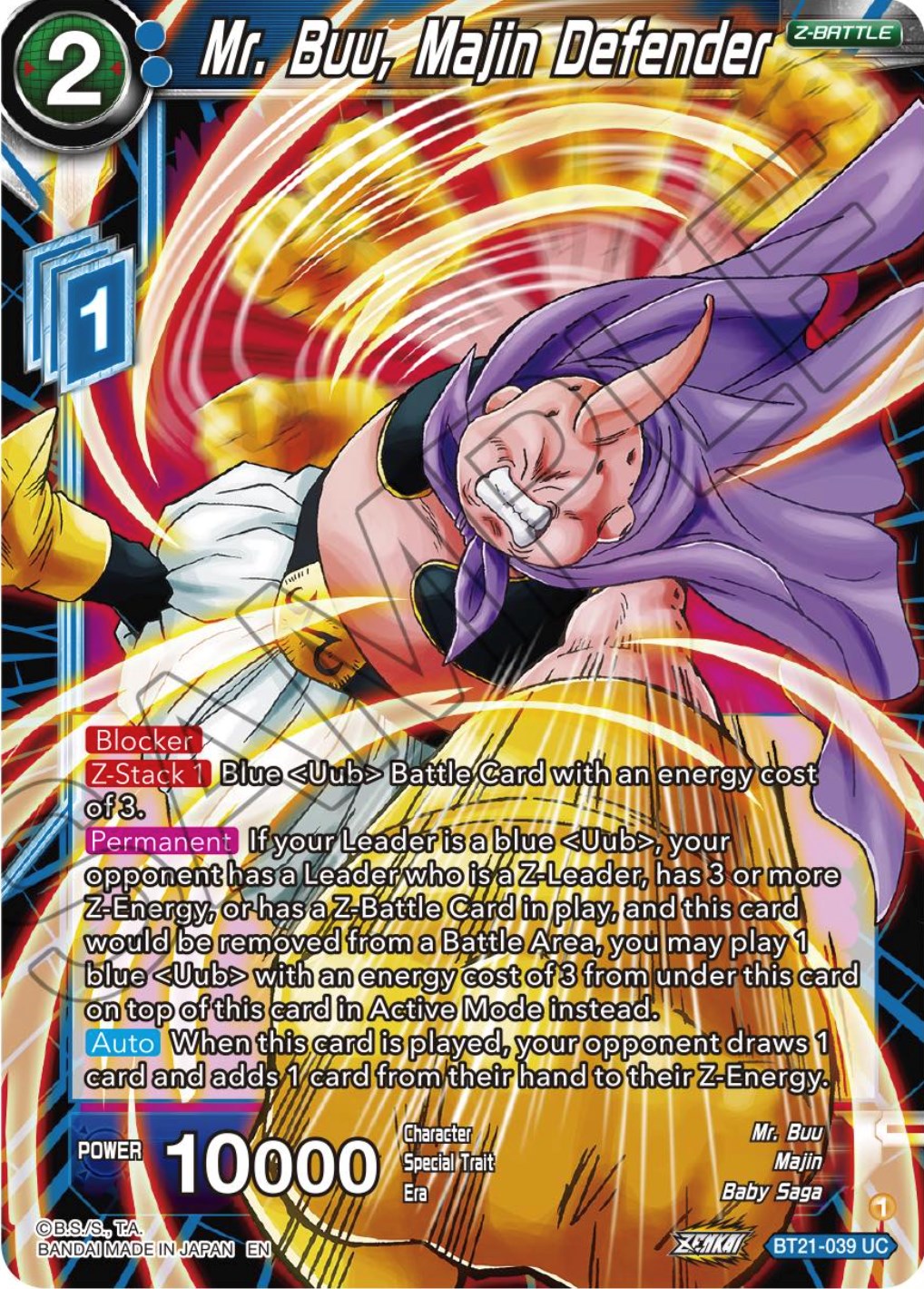 Mr. Buu, Majin Defender (BT21-039) [Wild Resurgence] | Tables and Towers