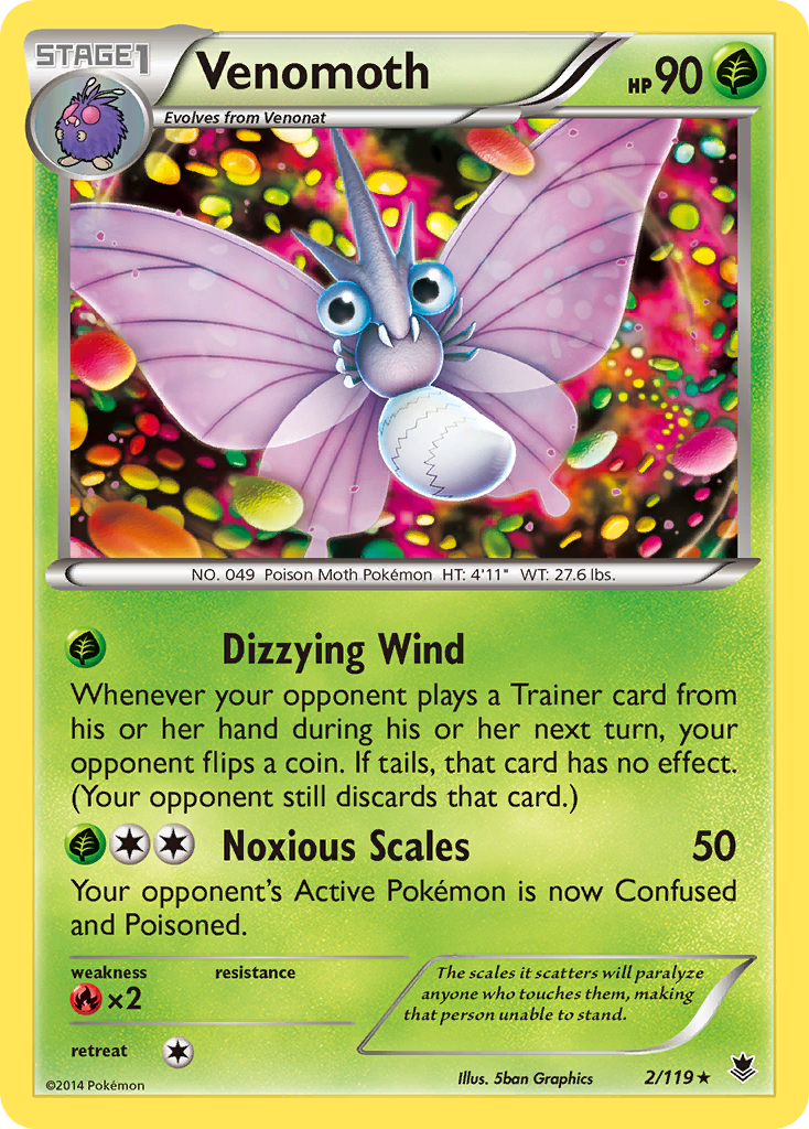 Venomoth (2/119) [XY: Phantom Forces] | Tables and Towers