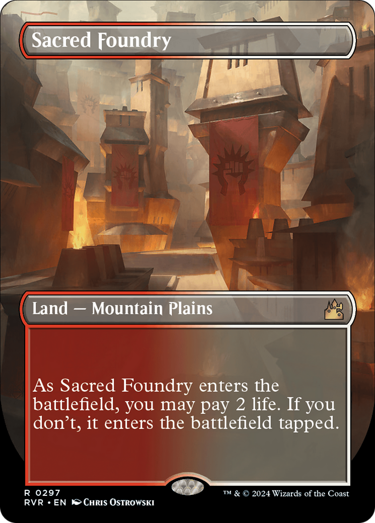 Sacred Foundry (Borderless) [Ravnica Remastered] | Tables and Towers