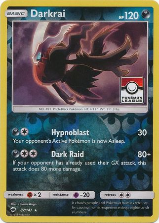 Darkrai (87/147) (League Promo) [Sun & Moon: Burning Shadows] | Tables and Towers