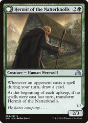 Hermit of the Natterknolls // Lone Wolf of the Natterknolls [Shadows over Innistrad] | Tables and Towers