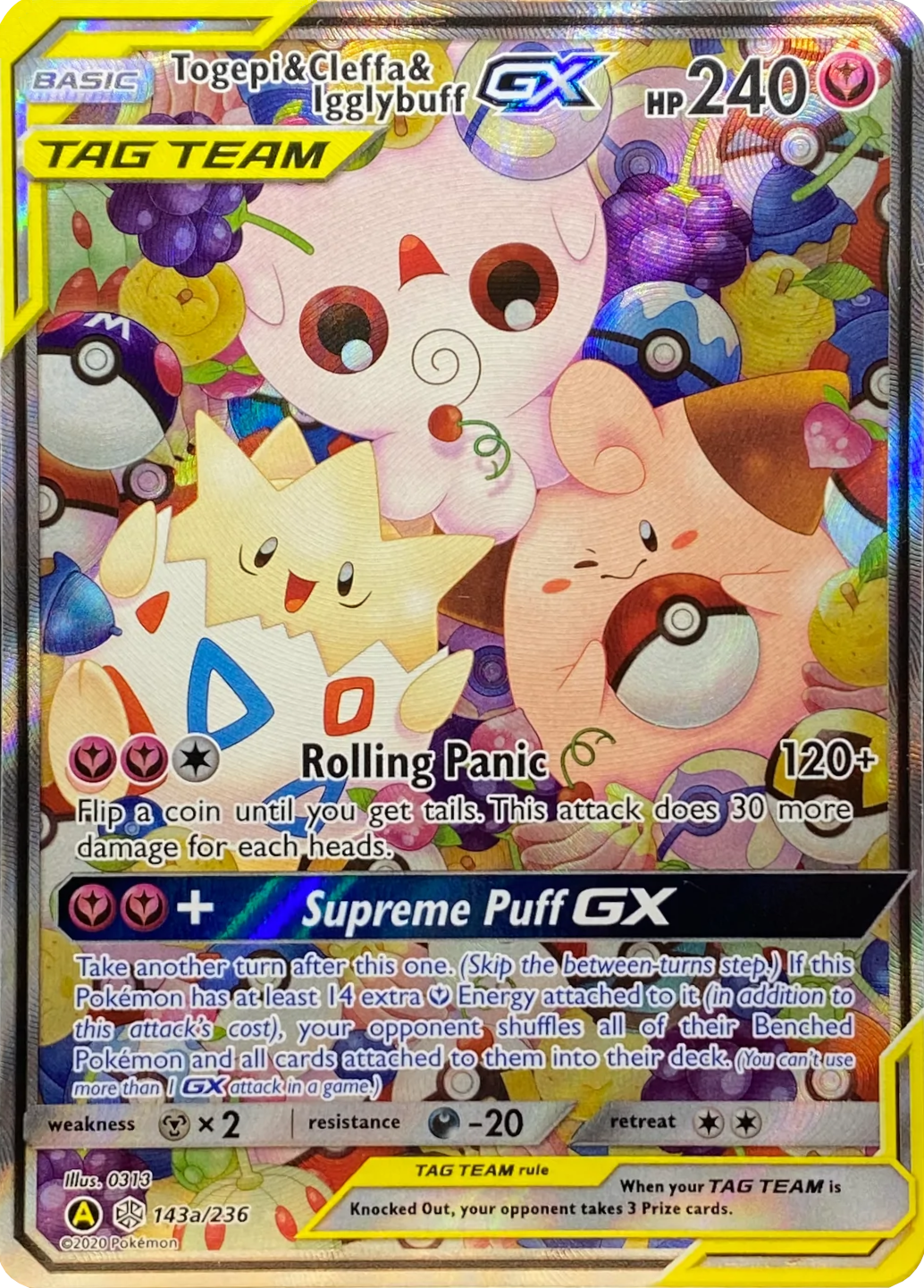 Togepi & Cleffa & Igglybuff GX (143a/236) (Alternate Art) [Sun & Moon: Cosmic Eclipse] | Tables and Towers