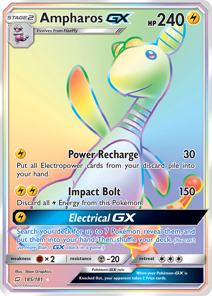 Ampharos GX (185/181) [Sun & Moon: Team Up] | Tables and Towers