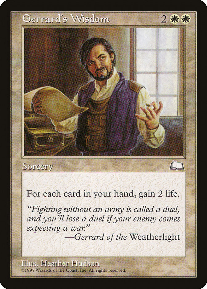 Gerrard's Wisdom [Weatherlight] | Tables and Towers