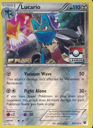 Lucario (63/124) (League Promo 1st Place) [XY: Fates Collide] | Tables and Towers