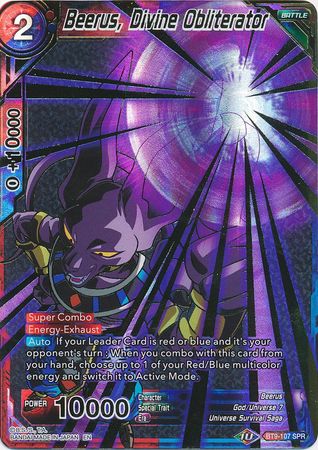 Beerus, Divine Obliterator (SPR) (BT9-107) [Universal Onslaught] | Tables and Towers