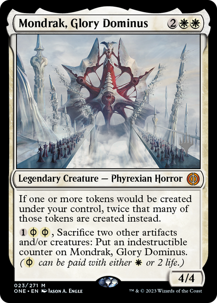 Mondrak, Glory Dominus (Promo Pack) [Phyrexia: All Will Be One Promos] | Tables and Towers