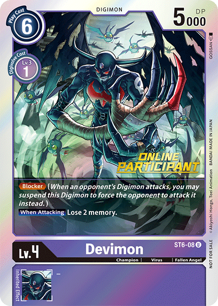 Devimon [ST6-08] (Online Participant) [Starter Deck: Venomous Violet Promos] | Tables and Towers