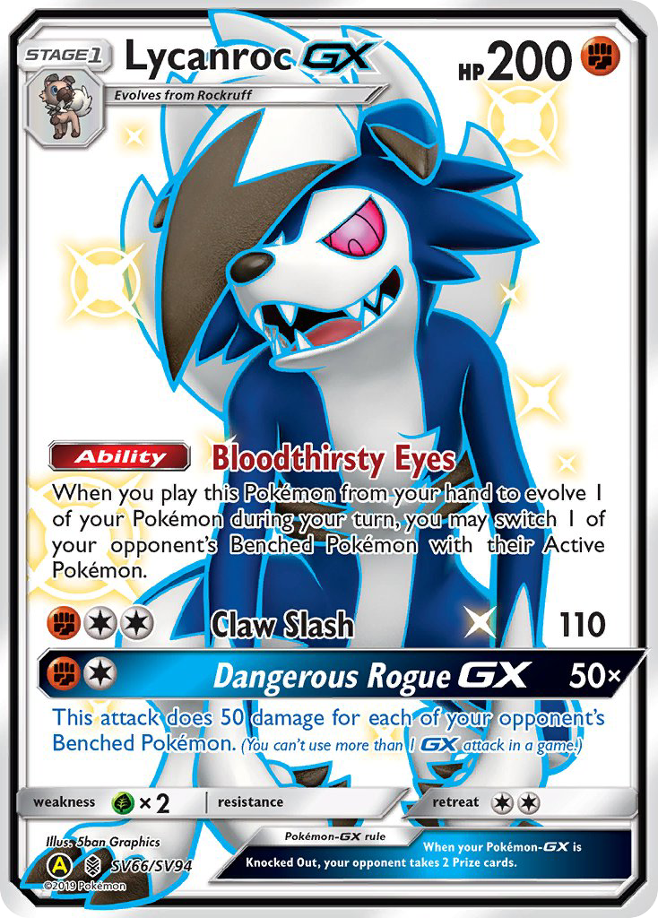 Lycanroc GX (SV66/SV94) [Sun & Moon: Hidden Fates - Shiny Vault] | Tables and Towers