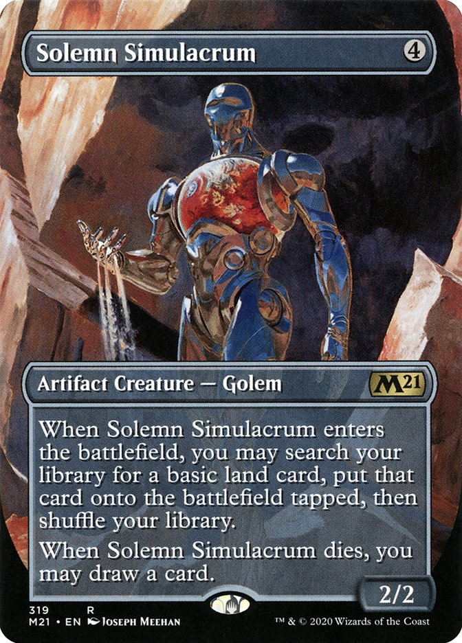 Solemn Simulacrum (Borderless Alternate Art) [Core Set 2021] | Tables and Towers