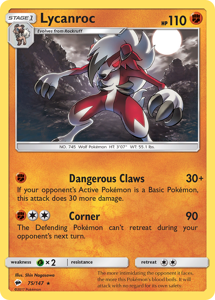 Lycanroc (75/147) [Sun & Moon: Burning Shadows] | Tables and Towers