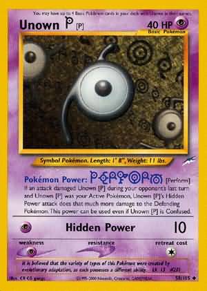 Unown [P] (58/105) [Neo Destiny Unlimited] | Tables and Towers