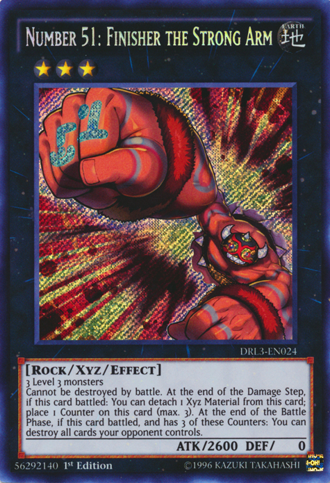 Number 51: Finisher the Strong Arm [DRL3-EN024] Secret Rare | Tables and Towers