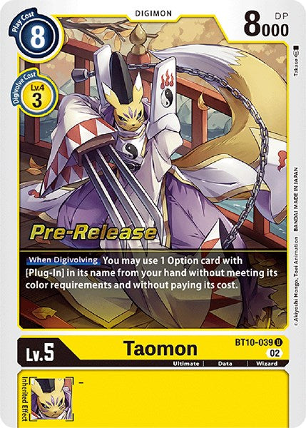 Taomon [BT10-039] [Xros Encounter Pre-Release Cards] | Tables and Towers