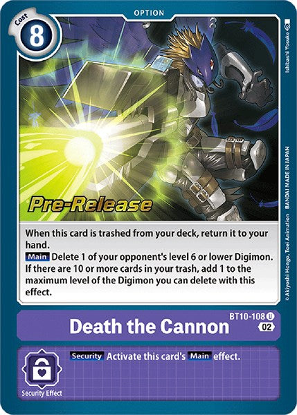 Death the Cannon [BT10-108] [Xros Encounter Pre-Release Cards] | Tables and Towers