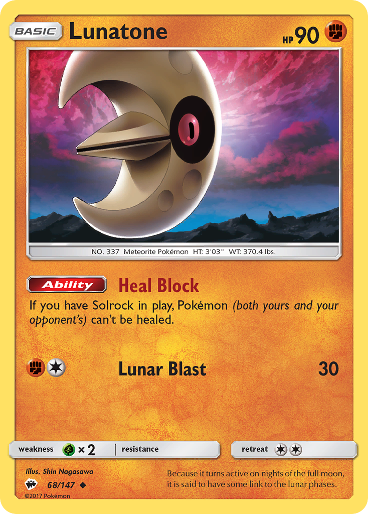 Lunatone (68/147) [Sun & Moon: Burning Shadows] | Tables and Towers