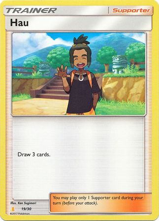 Hau (19/30) [Sun & Moon: Trainer Kit - Alolan Raichu] | Tables and Towers