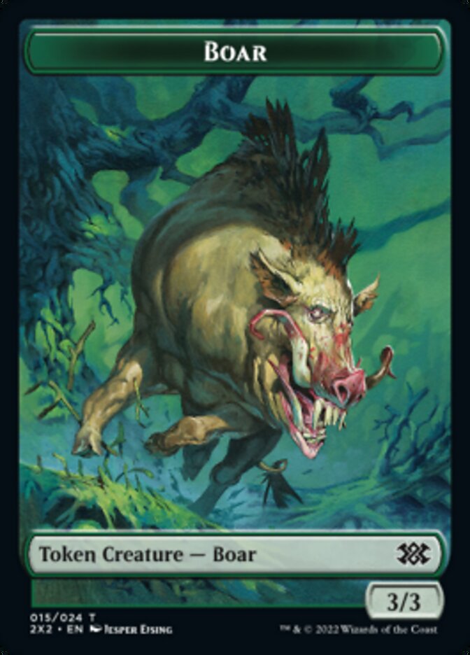 Boar // Spirit (008) Double-Sided Token [Double Masters 2022 Tokens] | Tables and Towers