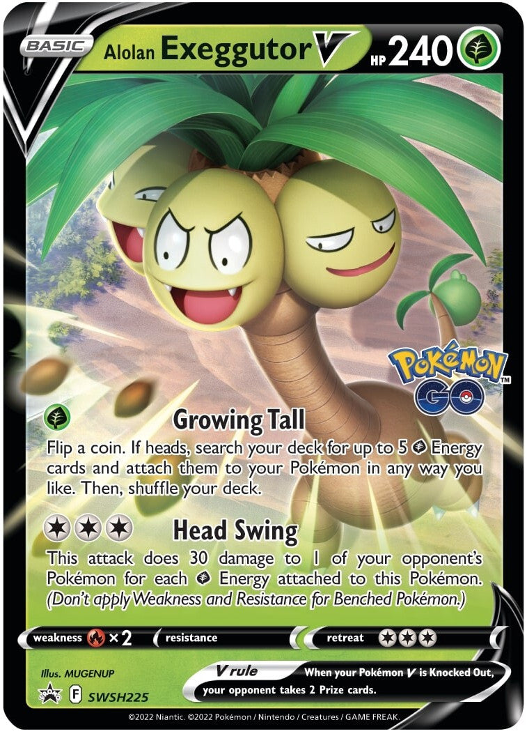 Alolan Exeggutor V (SWSH225) (Jumbo Card) [Sword & Shield: Black Star Promos] | Tables and Towers