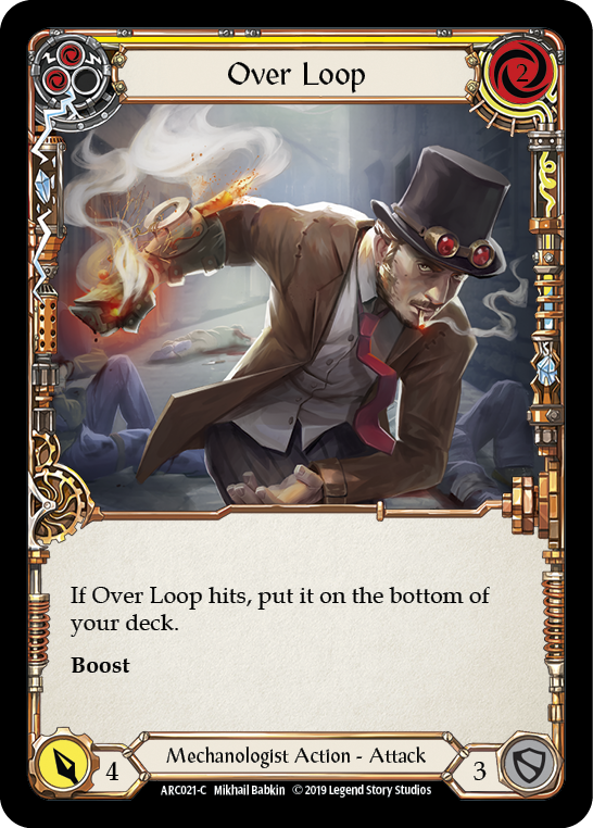 Over Loop (Yellow) [ARC021-C] (Arcane Rising)  1st Edition Rainbow Foil | Tables and Towers