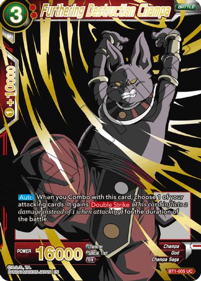 Furthering Destruction Champa (Alternate Art) (BT1-005) [Special Anniversary Set 2021] | Tables and Towers