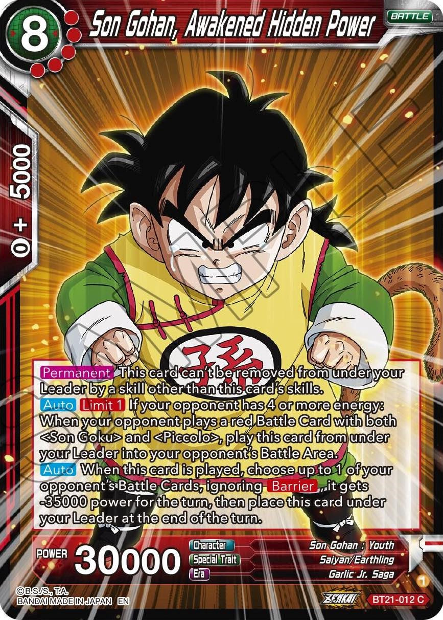 Son Gohan, Awakened Hidden Power (BT21-012) [Wild Resurgence] | Tables and Towers