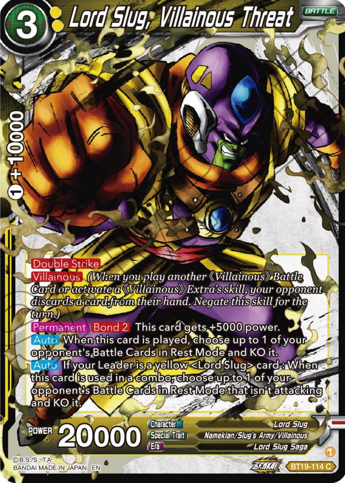 Lord Slug, Villainous Threat (BT19-114) [Fighter's Ambition] | Tables and Towers