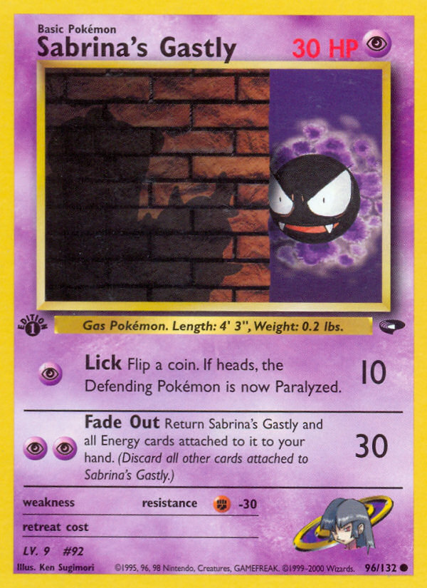 Sabrina's Gastly (96/132) [Gym Challenge 1st Edition] | Tables and Towers