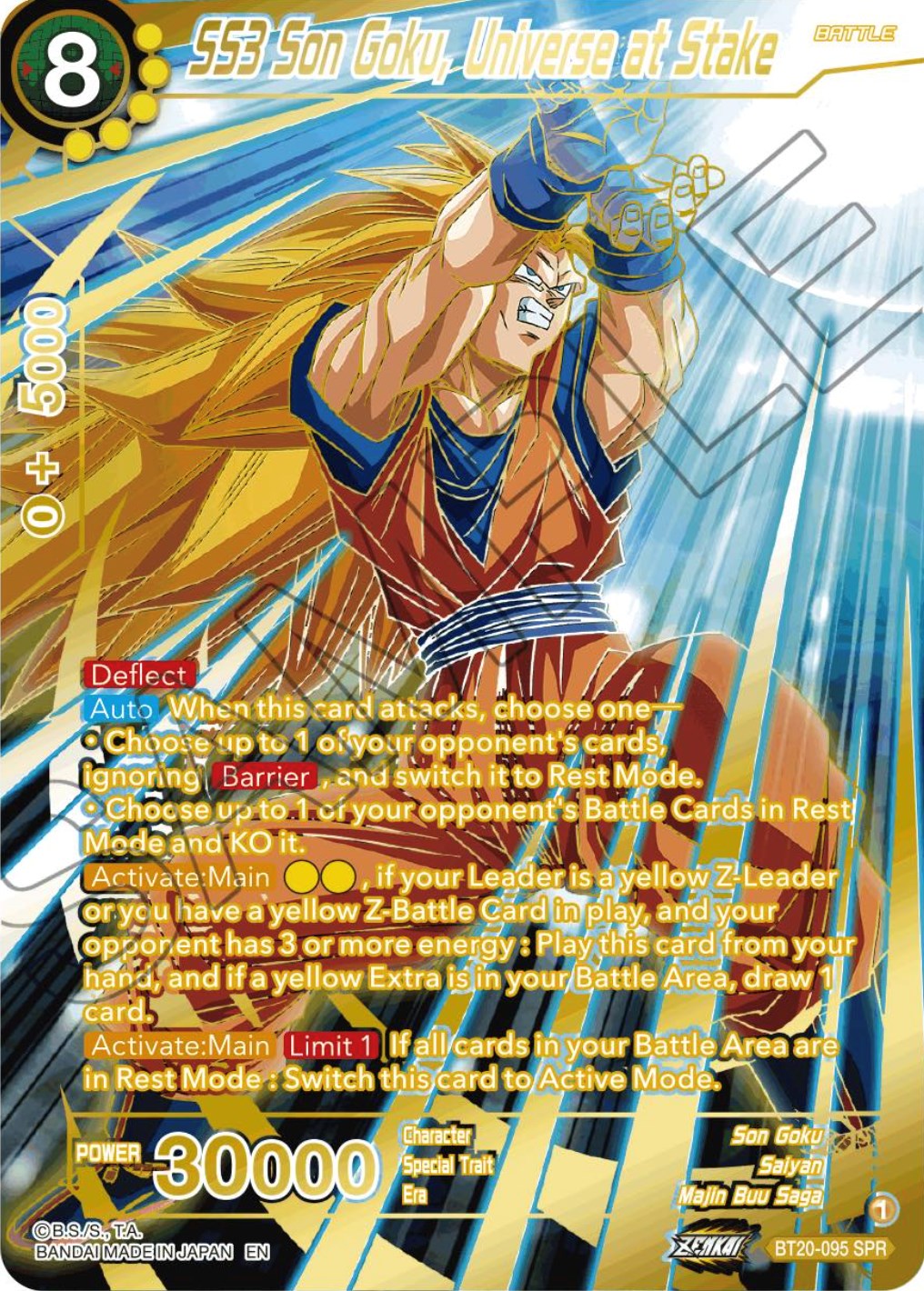 SS3 Son Goku, Universe at Stake (SPR) (BT20-095) [Power Absorbed] | Tables and Towers