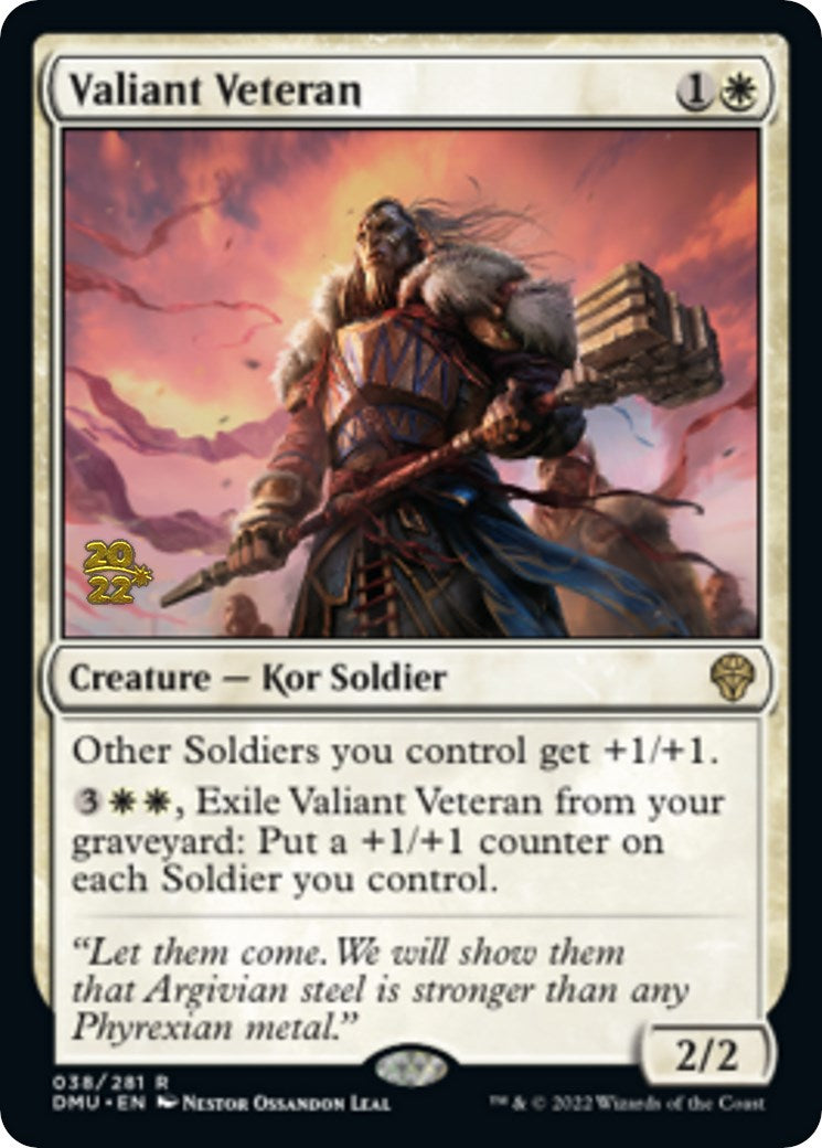 Valiant Veteran [Dominaria United Prerelease Promos] | Tables and Towers