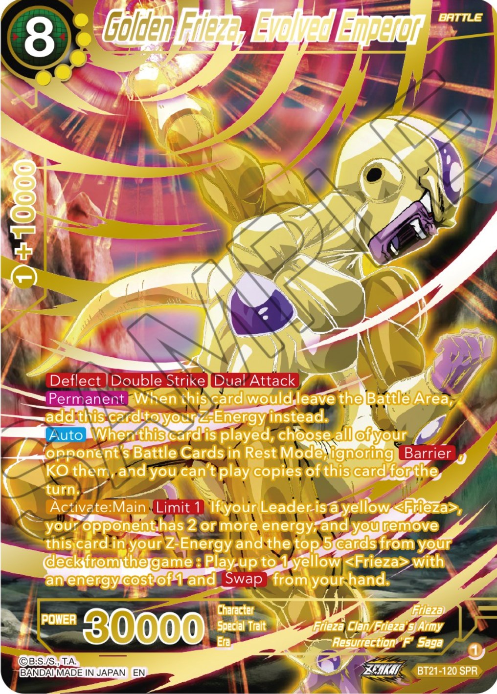 Golden Frieza, Evolved Emperor (SPR) (BT21-120) [Wild Resurgence] | Tables and Towers