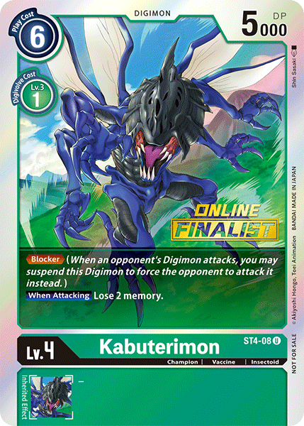 Kabuterimon [ST4-08] (Online Finalist) [Starter Deck: Giga Green Promos] | Tables and Towers