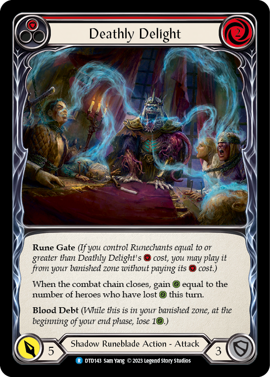 Deathly Delight (Red) [DTD143] (Dusk Till Dawn)  Rainbow Foil | Tables and Towers