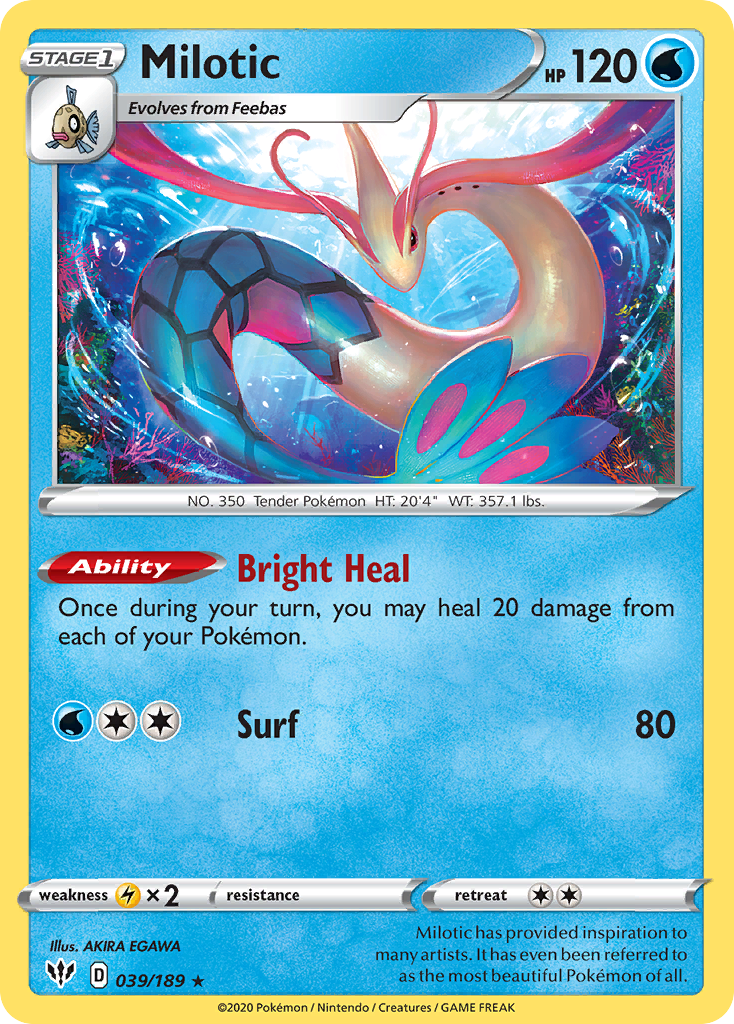 Milotic (039/189) [Sword & Shield: Darkness Ablaze] | Tables and Towers