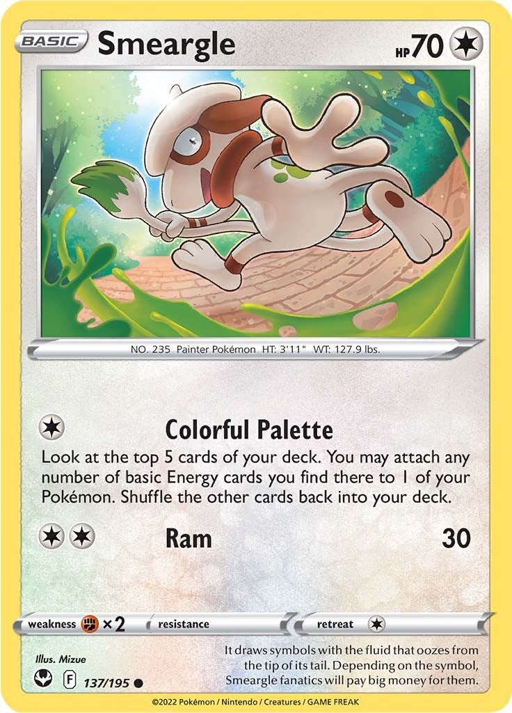 Smeargle (137/195) [Sword & Shield: Silver Tempest] | Tables and Towers