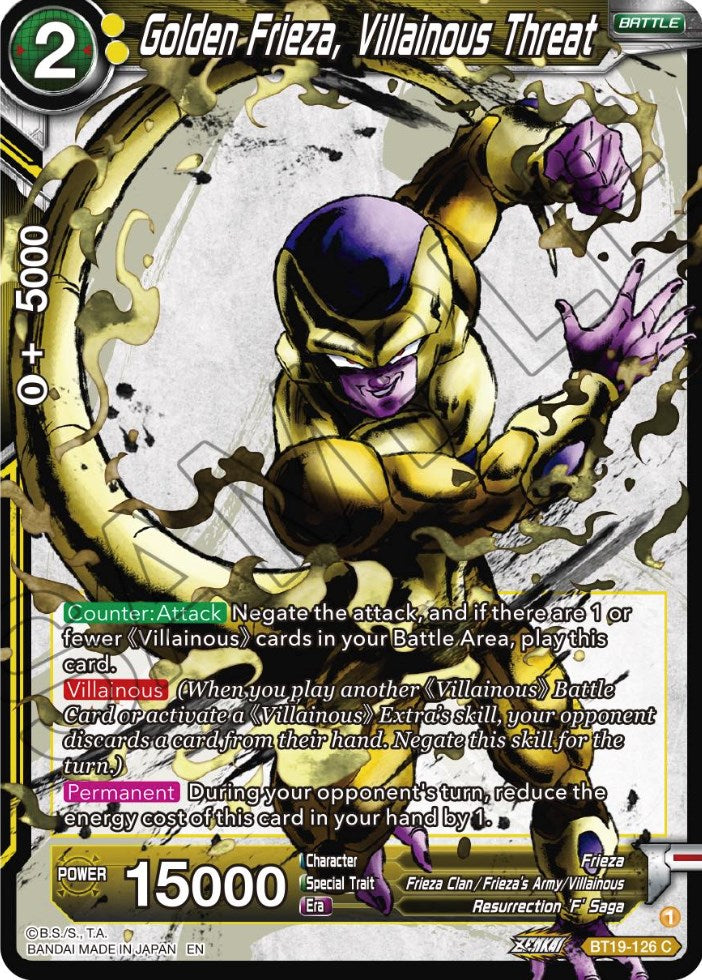 Golden Frieza, Villainous Threat (BT19-126) [Fighter's Ambition] | Tables and Towers