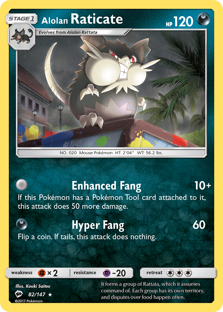 Alolan Raticate (82/147) [Sun & Moon: Burning Shadows] | Tables and Towers