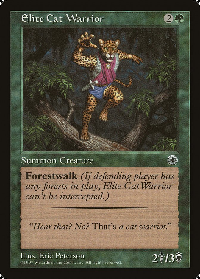 Elite Cat Warrior (With Flavor Text) [Portal] | Tables and Towers