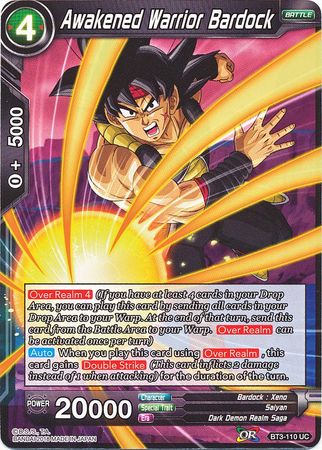 Awakened Warrior Bardock (BT3-110) [Cross Worlds] | Tables and Towers