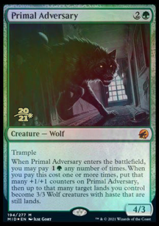 Primal Adversary [Innistrad: Midnight Hunt Prerelease Promos] | Tables and Towers