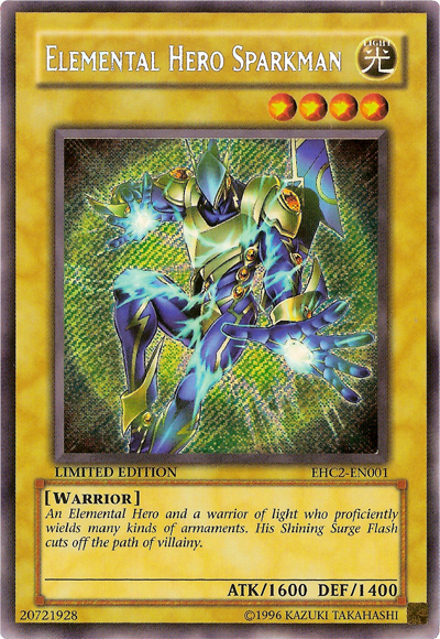 Elemental Hero Sparkman [EHC2-EN001] Secret Rare | Tables and Towers