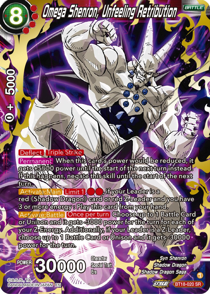 Omega Shenron, Unfeeling Retribution (BT18-020) [Dawn of the Z-Legends] | Tables and Towers